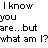 Pixelated cartoon-style image of a man with dark hair and a red tie, accompanied by pixelated text reading "I know you are...but what am I?" on the left side.