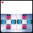 Animated sequence of pink and blue heart icons arranged in a pattern with changing text elements above the