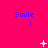 A bright pink background displays repeated blue "Smile :)" text with a smiley face, accompanied by white pixelated symbols that change across frames.