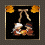 Animated sequence of a hanging object with orange flowers and brown leaves against a black background, showing motion blur and text overlays.