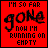 Red square icon with black text reading 'I'M SO FAR gone now I'M running on empty' in pixelated font, displayed as a static image.