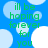 Blue background with light blue and white circles, green text reading "ill be hoping forever for you" in four identical quadrants.