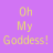 A 3x3 contact sheet of a Charmed-themed animated buddy icon featuring three grayscale angelic female figures and purple text panels with phrases like "Oh My Goddess!" and "Love War" on a gray background.