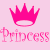 A split-screen animated contact sheet showing two static frames: a pink crown and 'Princess' text on light pink background, followed by green 'Original Icons .com' text on dark green background.