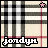 A 48x48 pixel animated buddy icon featuring a plaid background with a pink star in the top-right corner that changes to white between two frames, and the text "jordyn" at the bottom in stylized font.