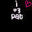 Pixelated icon with black background, white '1' and 'P86' text, and a pink heart symbol above the left '1'.