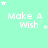 Light green background with white text reading "Make A Wish" and scattered star symbols in various sizes.