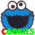 A 3x3 contact sheet of animated frames showing Cookie Monster with varying mouth shapes and text color changes, each frame displaying the word COOKIES in green or red lettering below the character.