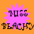 Four identical pixelated icons on orange background, each with pink starburst shape containing 'MISS' text above 'BEACH' text.