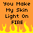 Pixelated orange background with black text reading 'You Make My Skin Light On FIRE' and yellow-orange flames at the bottom.