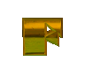 Animated sequence of a golden-green 3D object with folded rotating through multiple angles against gray background