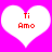Two white heart shapes on a bright pink background, each containing red text reading "Ti Amo" in pixelated font.