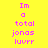 Yellow background with pink text reading "Im a total jonas luurr" arranged in three , where the middle 's words are highlighted by blue rectangular blocks