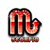 Pixelated red and black Scorpio zodiac symbol icon with gradient shading on a white background.