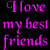 Animated text-based composition with pink and white stylized lettering on black background, featuring repeated phrases and a small heart symbol.