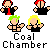 Four pixelated figures with distinct hairstyles and clothing stand above the text "Coal Chamber" on a gray background.