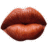 Pixelated close-up of lips with gradient brown tones, showing upper and lower lip forms against a white background.