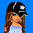 Pixel art buddy icon featuring a female character in punk attire with red flame-like patterns, holding two 'PUNK' signs across multiple animation frames.