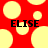 Red background with yellow circles and black text reading ELISE repeated twice.