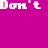 A static image with a solid magenta background displays repeated text fragments in varying colors and styles.