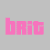 Two side-by-side display the word 'brit' in pixelated text; left has pink letters on gray background, right has gray letters on pink background