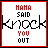 Two side-by-side pixelated with red borders display the phrase 'MAMA SAID KNOCK YOU OUT' in alternating black and red text
