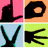 six distinct pixelated images arranged in three and two , each depicting different subjects or symbols