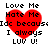 Four identical static images of a red heart with black text arranged in a on a white background