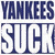 A pixelated image with bold text 'YANKEES SUCK' and a headline reading 'WORST LOSS EVER!' above a crowd scene.