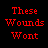 Red text on black background reads "These Wounds Wont Seem To Heal This Pain Is Just Too Real" with two grayscale images of a hand and an eye.