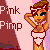 Pixel art buddy icon featuring a cartoon woman in a bikini with text "Pink Pimp" on the left side against a pink background.