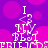 Pixelated text 'I MY BEST FRIENDS' on purple background with pink circles, animated with shifting text and background blur.