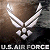 A 50x50 pixel animated buddy icon featuring the U.S. Air Force logo on a brown background and "Original Icons .com" text on a green background, displayed as a contact sheet with two frames.