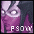 Pixelated character with dark hair and purple mask shows eye and text changes