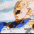 A 4-frame animated contact sheet showing a cartoon character with blonde hair and sunglasses in various poses against a blue sky background.