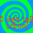 Four identical spiral patterns with green and blue concentric circles, overlaid with red text reading "2 days to school" in a pixelated font.