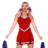 Pixelated image of a person in red cheerleading outfit holding blue pom-poms with text questioning if cheerleading is a sport.