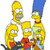 A 50x50 pixel animated contact sheet showing two frames of The Simpsons characters in a side-by-side layout with blue sky background and text.
