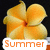 A pixelated yellow flower with a red center appears in two side-by-side frames, each displaying different text below the bloom.