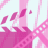Animated contact sheet of a pink and white patterned icon with repeated text elements showing frame-by-frame animation changes.