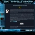 Pixelated static image showing a dark interface with blue accents and a small white icon on the left side.