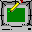 Animated sequence showing a yellow pencil with red tip drawing green lines on a green background within a gray frame.