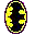 Four pixelated Batman icons arranged in a , each with yellow and black color scheme on gray background