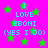 Bright pink background with scattered green stars and cyan text reading "I LOVE EBONI (YES I DO)" in pixelated font.