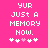 Pixelated text on bright pink background with white and pink heart symbols below.
