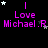 Purple text 'Love Michael.R' on black background with white and gray stars, animated star positions across frames.