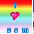 Pixelated icon with rainbow gradient background, pink heart symbol, and blue numeric icons at bottom.