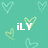 A static pixel art icon with a teal background featuring four heart shapes and the text 'iLY' in white.