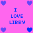 Pixelated pink background with blue text and heart symbols arranged in a pattern