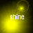 Four yellow-toned display the word 'shine' with a glowing light effect, each showing different positions of a circular light source